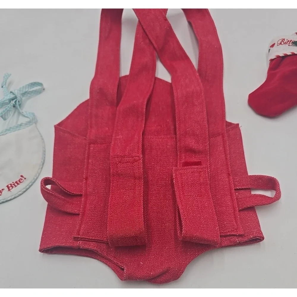 Pleasant Company American Girl retired Bitty Baby Red Denim Doll Carrier Lot‎